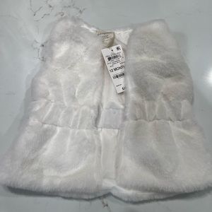 NWT First Impressions Faux Fur vest, size 12 months.